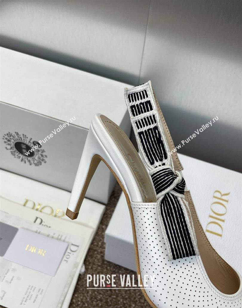 Dior Toujours Slingback Pumps 7cm in Perforated Supple Lambskin White 2025 (MD-250425046)