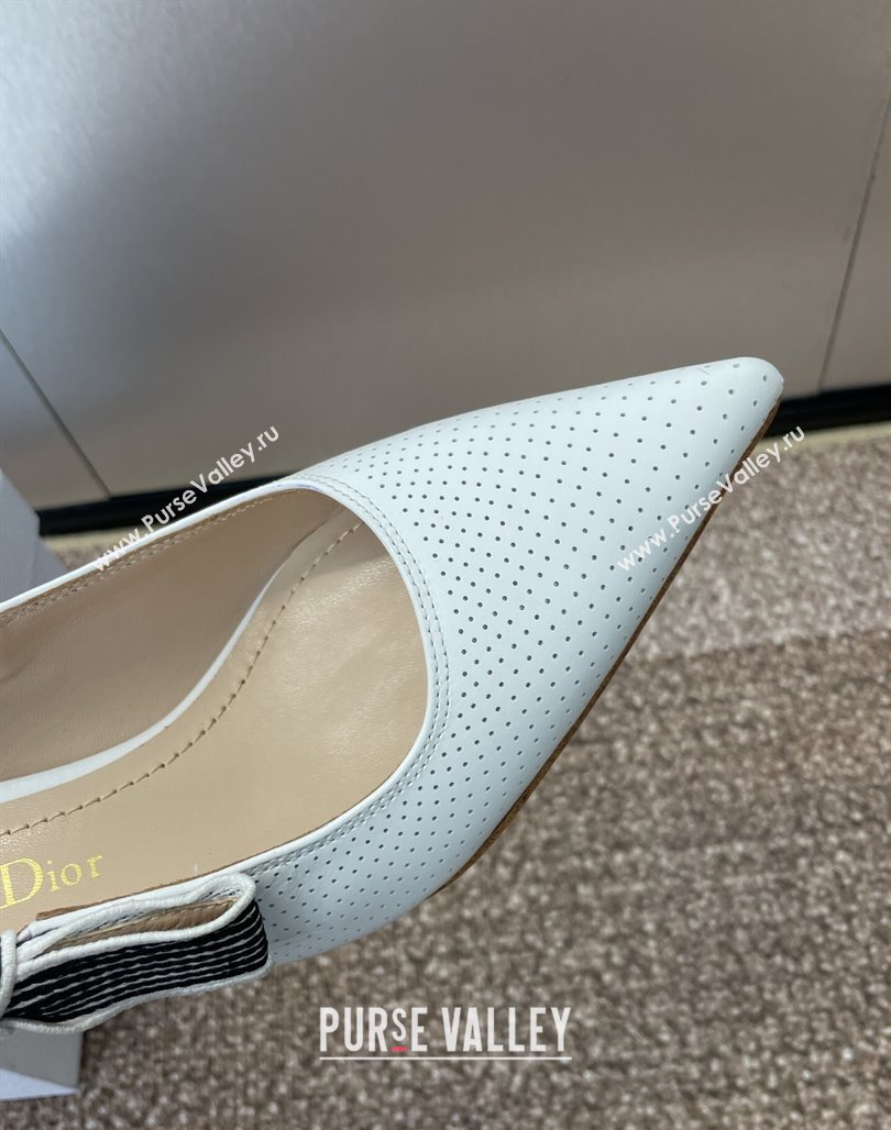Dior Toujours Slingback Pumps 5cm in Perforated Supple Lambskin White 2025 (MD-250425047)