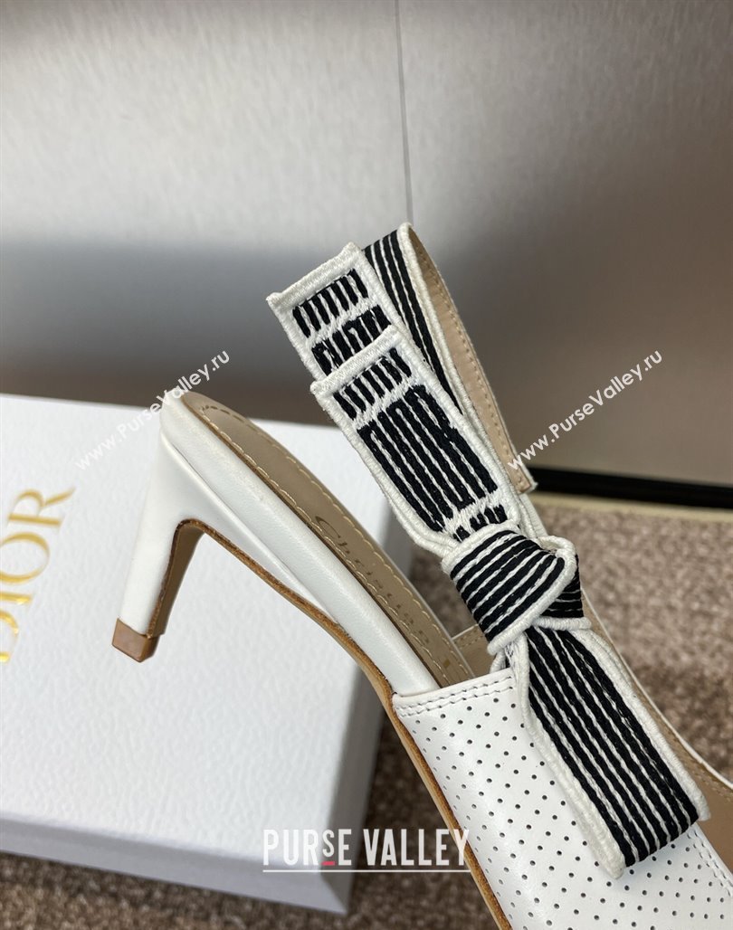 Dior Toujours Slingback Pumps 5cm in Perforated Supple Lambskin White 2025 (MD-250425047)