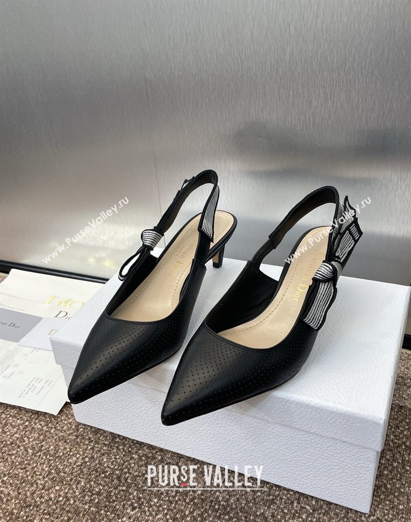 Dior Toujours Slingback Pumps 5cm in Perforated Supple Lambskin Black 2025 (MD-250425048)