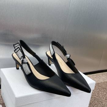 Dior Toujours Slingback Pumps 5cm in Perforated Supple Lambskin Black 2025 (MD-250425048)