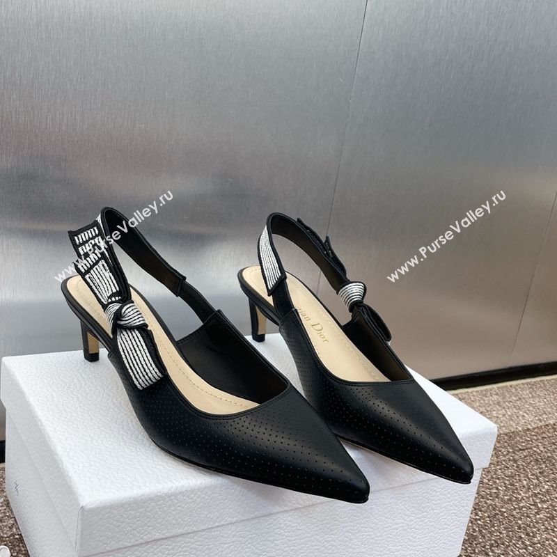 Dior Toujours Slingback Pumps 5cm in Perforated Supple Lambskin Black 2025 (MD-250425048)