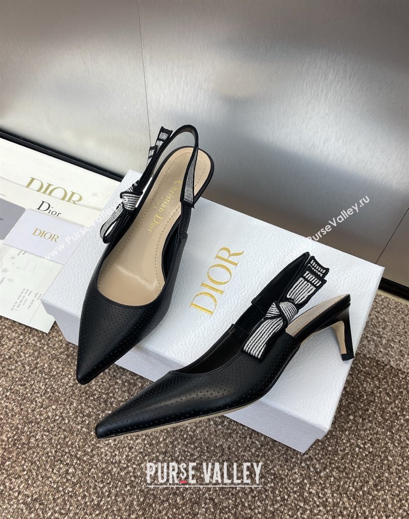 Dior Toujours Slingback Pumps 5cm in Perforated Supple Lambskin Black 2025 (MD-250425048)