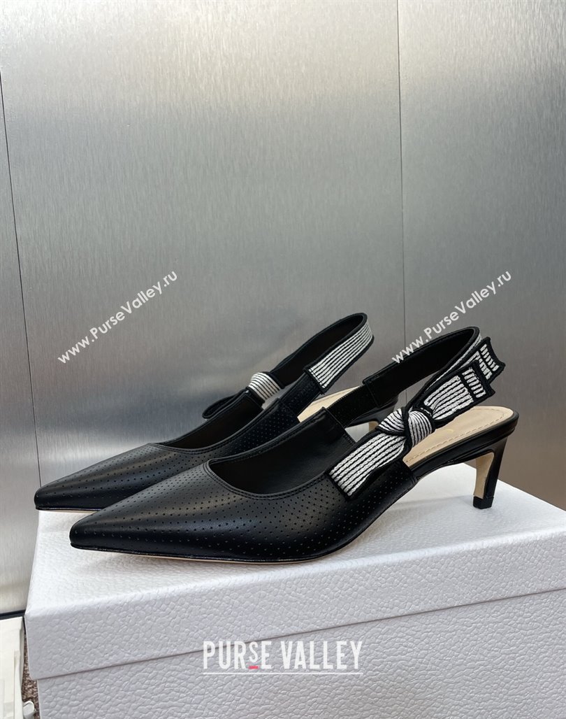 Dior Toujours Slingback Pumps 5cm in Perforated Supple Lambskin Black 2025 (MD-250425048)