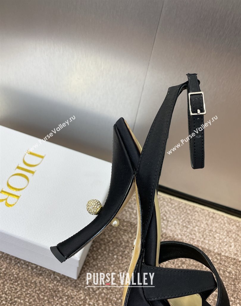 Dior Tribales Heeled Platform Sandals 12cm in Satin Black 2025 (MD-250425055)