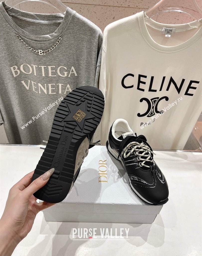 Dior D-Sketch Sneakers in Nylon and Calfskin with Signature Black 2025 (MD-250425001)