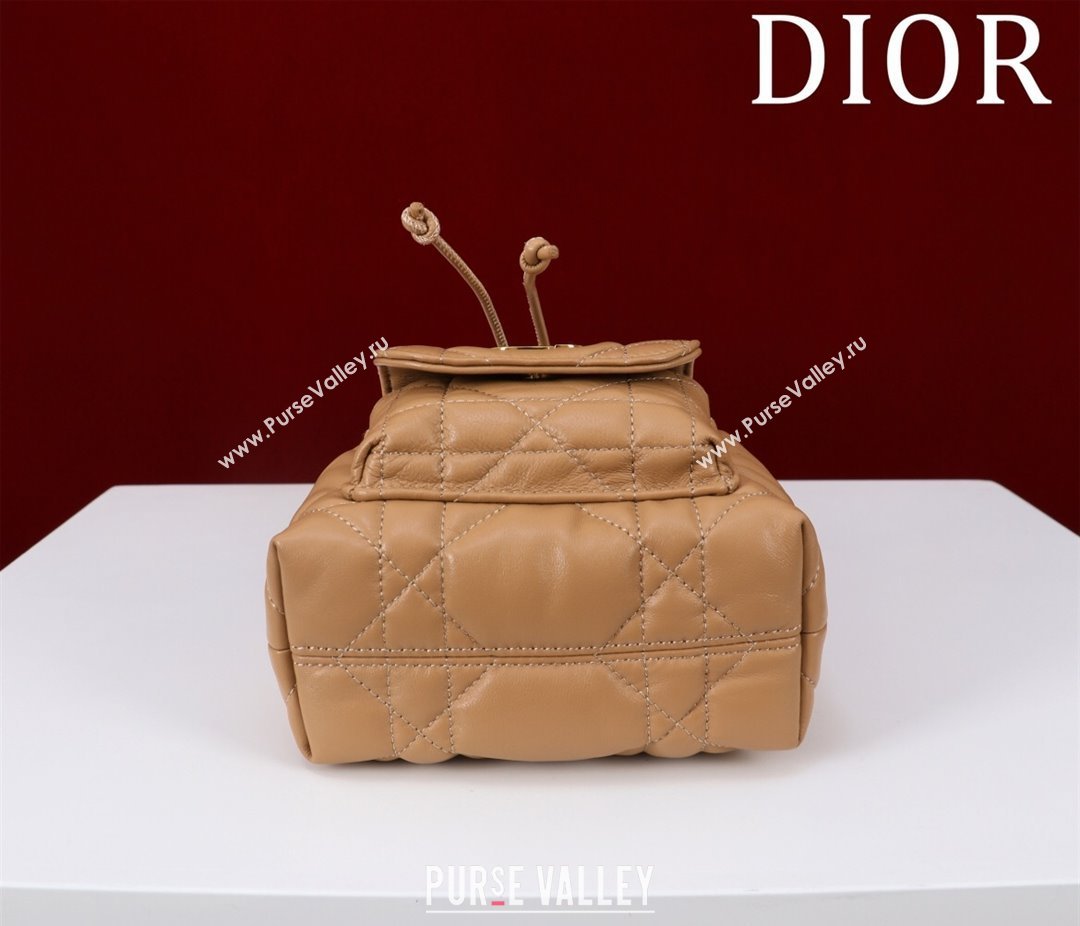 Dior Caro Nano Bucket Bag in Macrocannage Lambskin Gold-Tone 2025 S5250 (XXG-250521114)