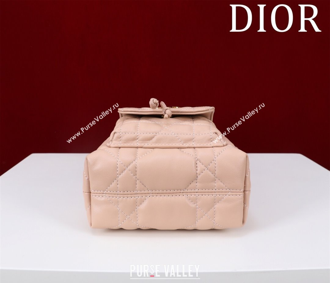 Dior Caro Nano Bucket Bag in Macrocannage Lambskin Light Pink 2025 S5250 (XXG-250521117)