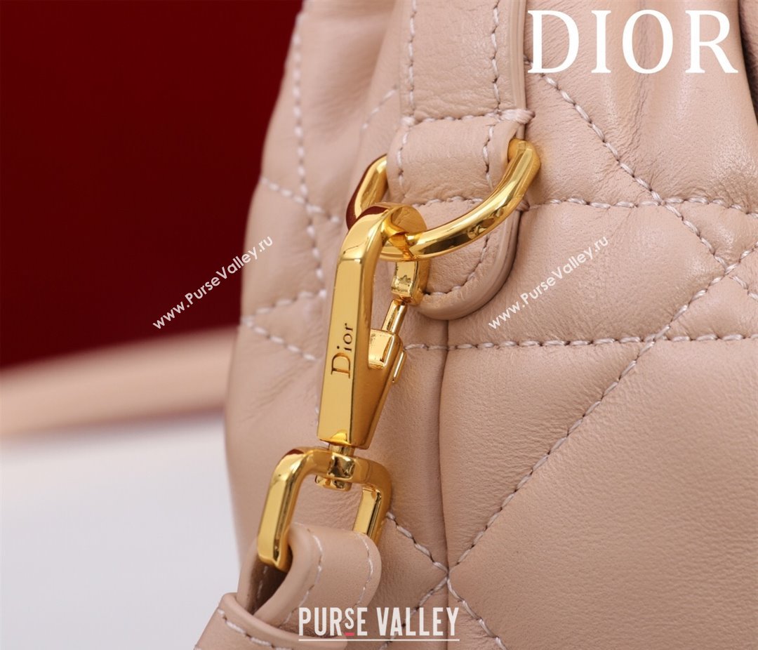 Dior Caro Nano Bucket Bag in Macrocannage Lambskin Light Pink 2025 S5250 (XXG-250521117)