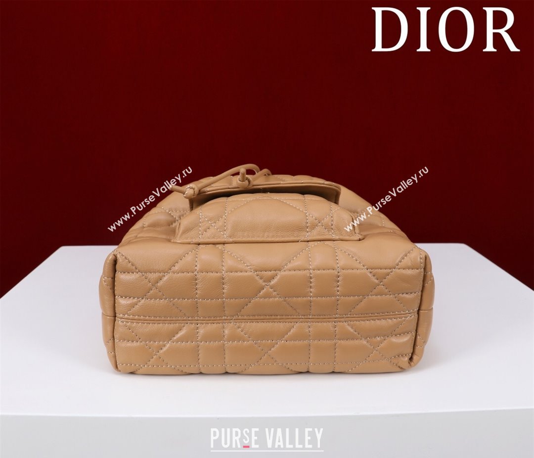 Dior Small Dior Caro Bucket Bag in Macrocannage Lambskin Gold-Tone 2025 S5250 (XXG-250521118)