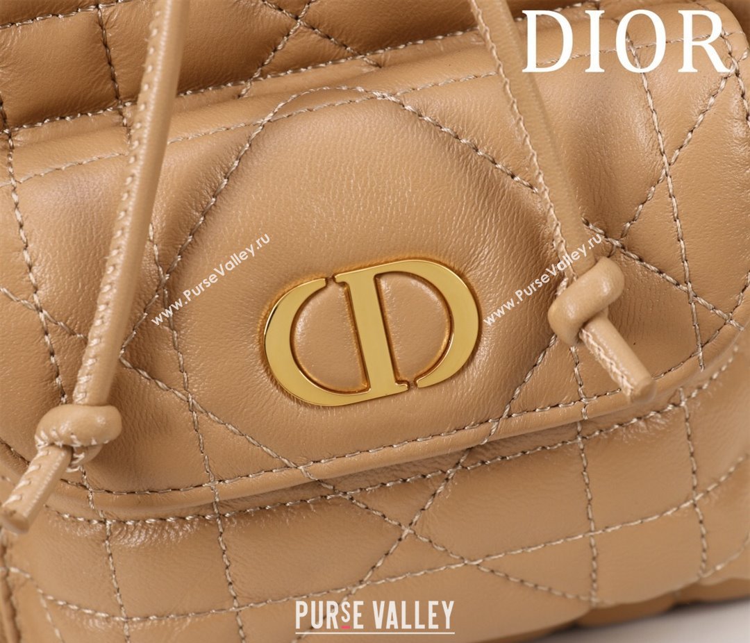 Dior Small Dior Caro Bucket Bag in Macrocannage Lambskin Gold-Tone 2025 S5250 (XXG-250521118)
