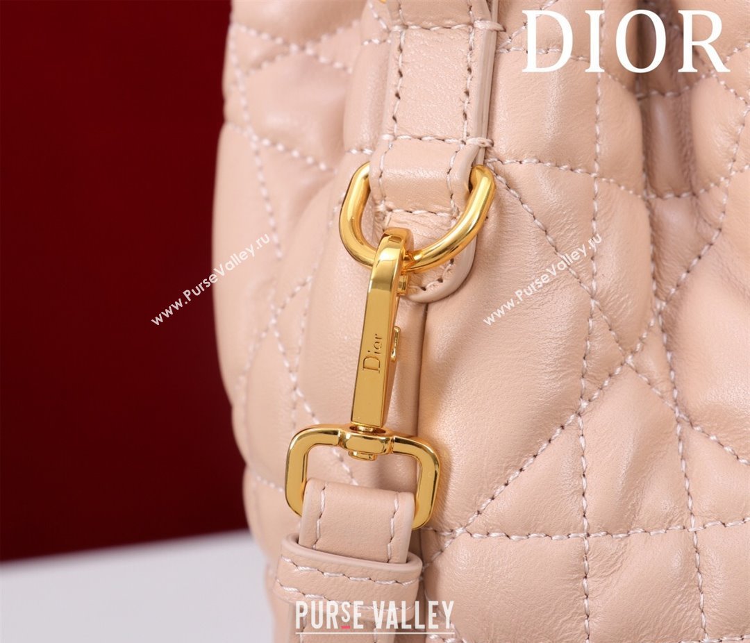 Dior Small Dior Caro Bucket Bag in Macrocannage Lambskin Light Pink 2025 S5250 (XXG-250521121)