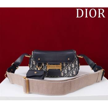 Dior Small Streetchic Bag in Blue Dior Oblique Jacquard and Smooth Calfskin 2025 391907 (XXG-250521110)