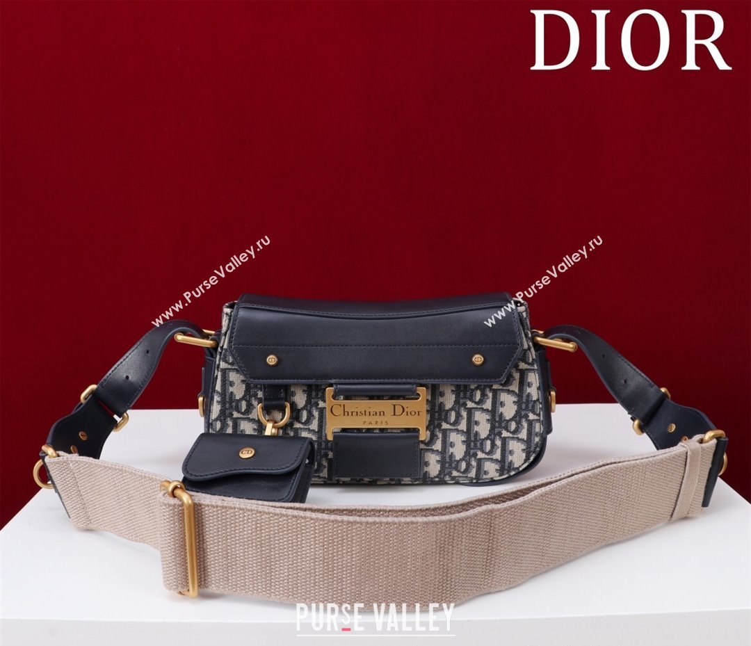 Dior Small Streetchic Bag in Blue Dior Oblique Jacquard and Smooth Calfskin 2025 391907 (XXG-250521110)
