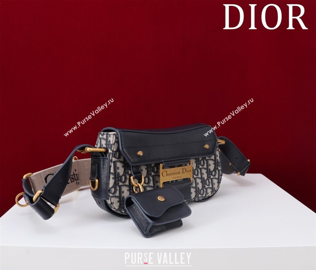 Dior Small Streetchic Bag in Blue Dior Oblique Jacquard and Smooth Calfskin 2025 391907 (XXG-250521110)