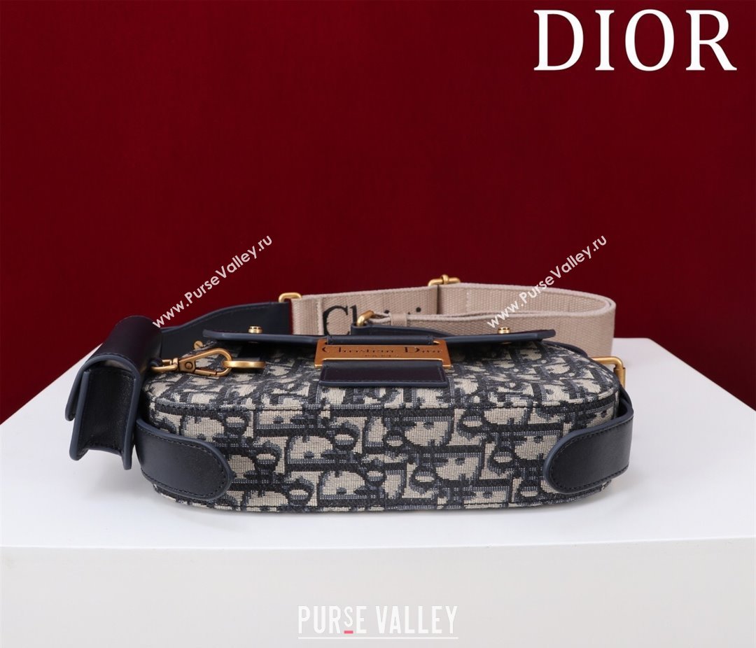 Dior Small Streetchic Bag in Blue Dior Oblique Jacquard and Smooth Calfskin 2025 391907 (XXG-250521110)