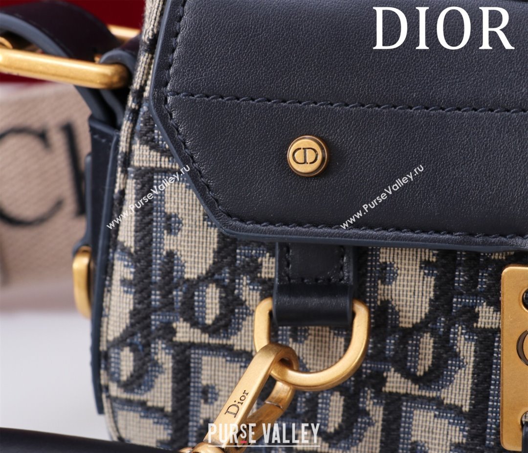 Dior Small Streetchic Bag in Blue Dior Oblique Jacquard and Smooth Calfskin 2025 391907 (XXG-250521110)