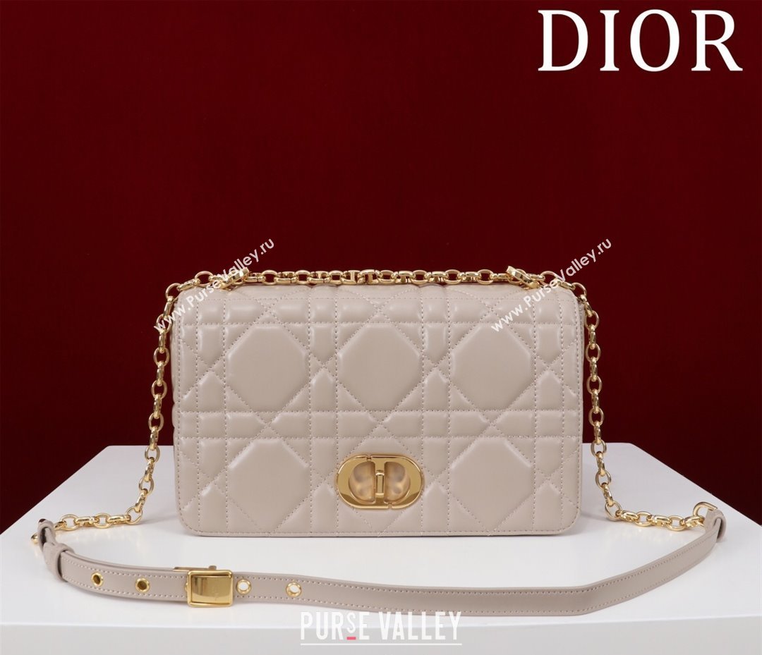 Dior Medium Soft Dior Caro Bag in Macrocannage Lambskin Beige Grey 2025 M9253 (XXG-250521122)