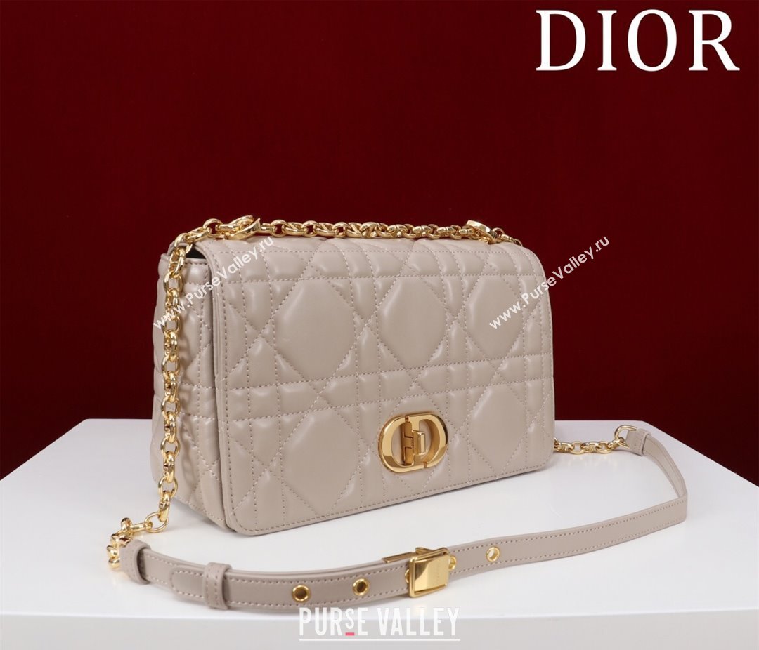 Dior Medium Soft Dior Caro Bag in Macrocannage Lambskin Beige Grey 2025 M9253 (XXG-250521122)