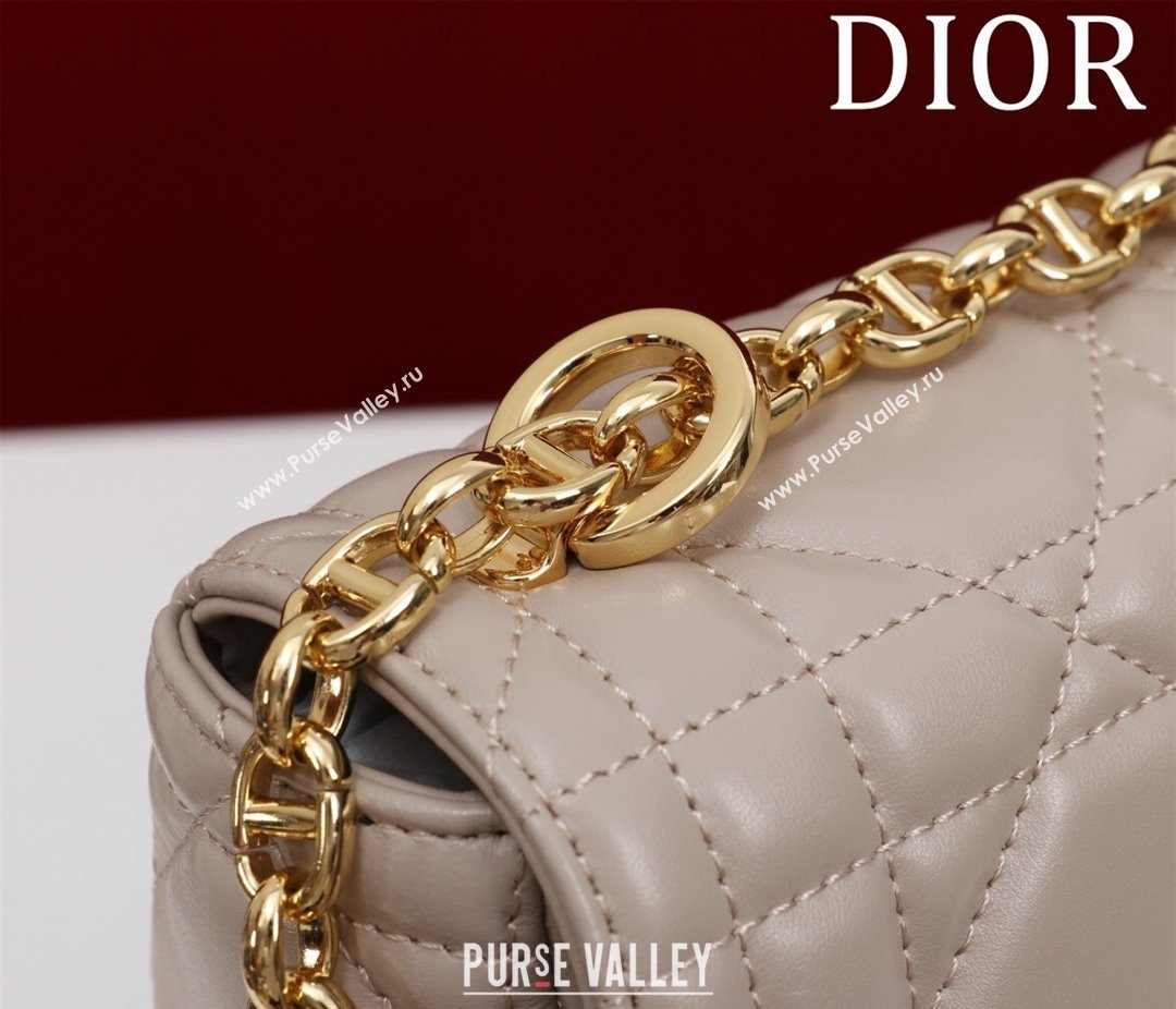 Dior Medium Soft Dior Caro Bag in Macrocannage Lambskin Beige Grey 2025 M9253 (XXG-250521122)