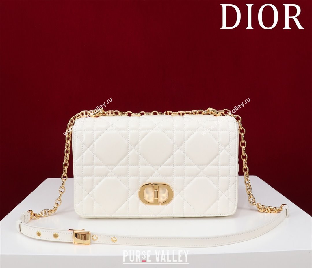 Dior Medium Soft Dior Caro Bag in Macrocannage Lambskin White 2025 M9253 (XXG-250521123)