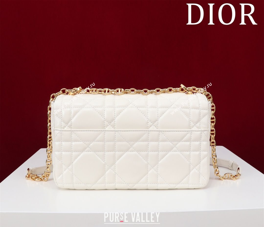Dior Medium Soft Dior Caro Bag in Macrocannage Lambskin White 2025 M9253 (XXG-250521123)