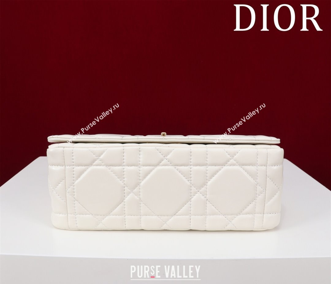 Dior Medium Soft Dior Caro Bag in Macrocannage Lambskin White 2025 M9253 (XXG-250521123)