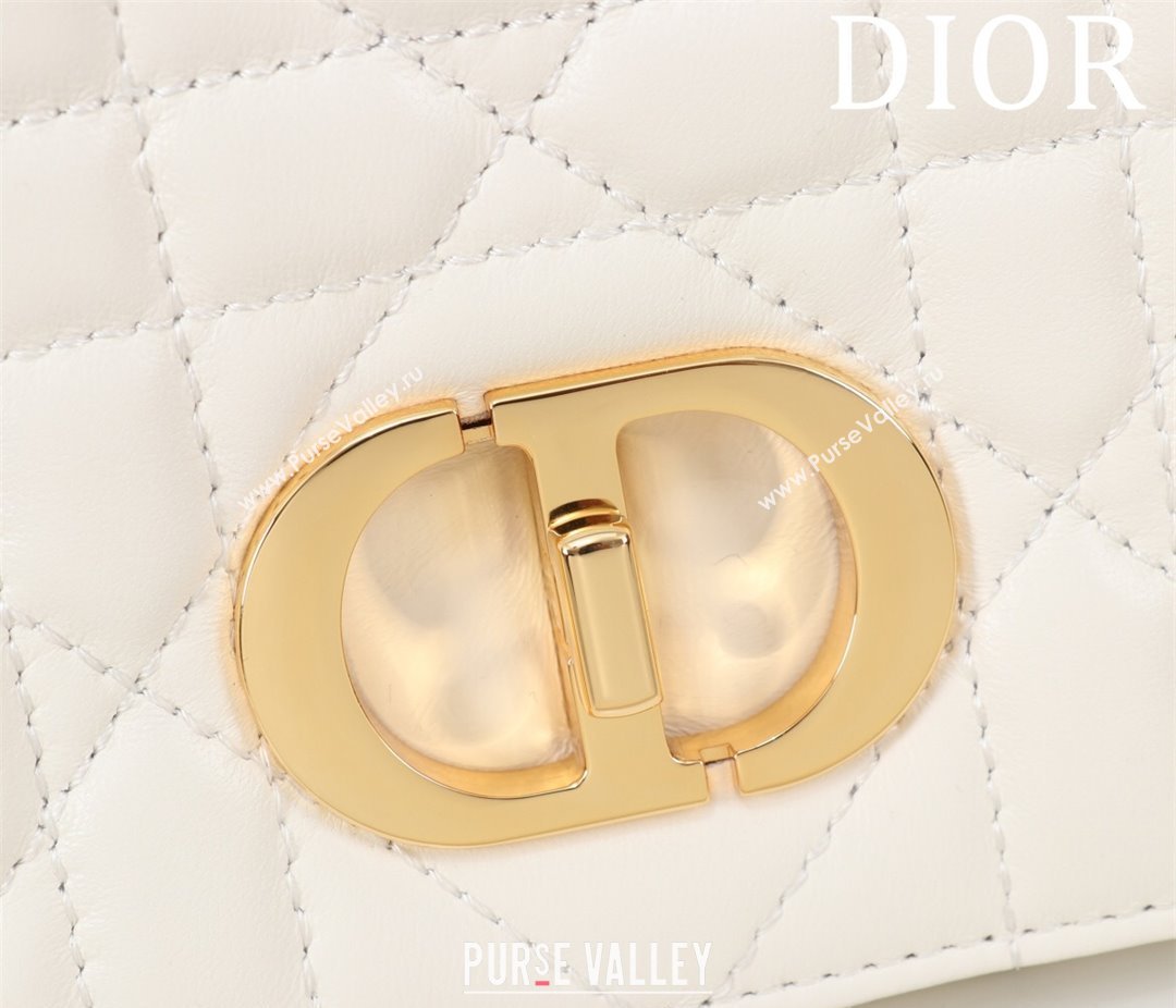 Dior Medium Soft Dior Caro Bag in Macrocannage Lambskin White 2025 M9253 (XXG-250521123)