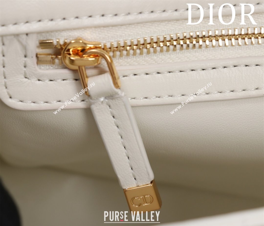 Dior Medium Soft Dior Caro Bag in Macrocannage Lambskin White 2025 M9253 (XXG-250521123)