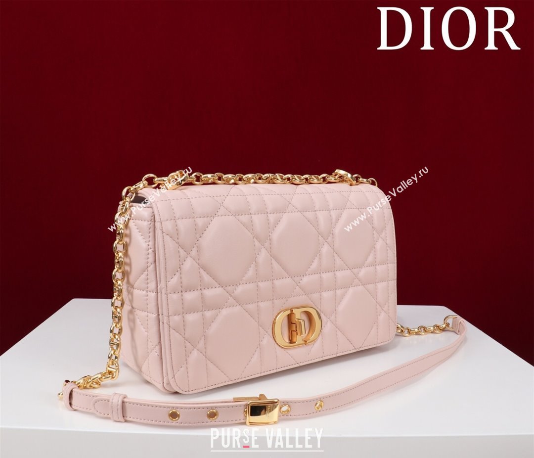 Dior Medium Soft Dior Caro Bag in Macrocannage Lambskin Powder Pink 2025 M9253 (XXG-250521124)