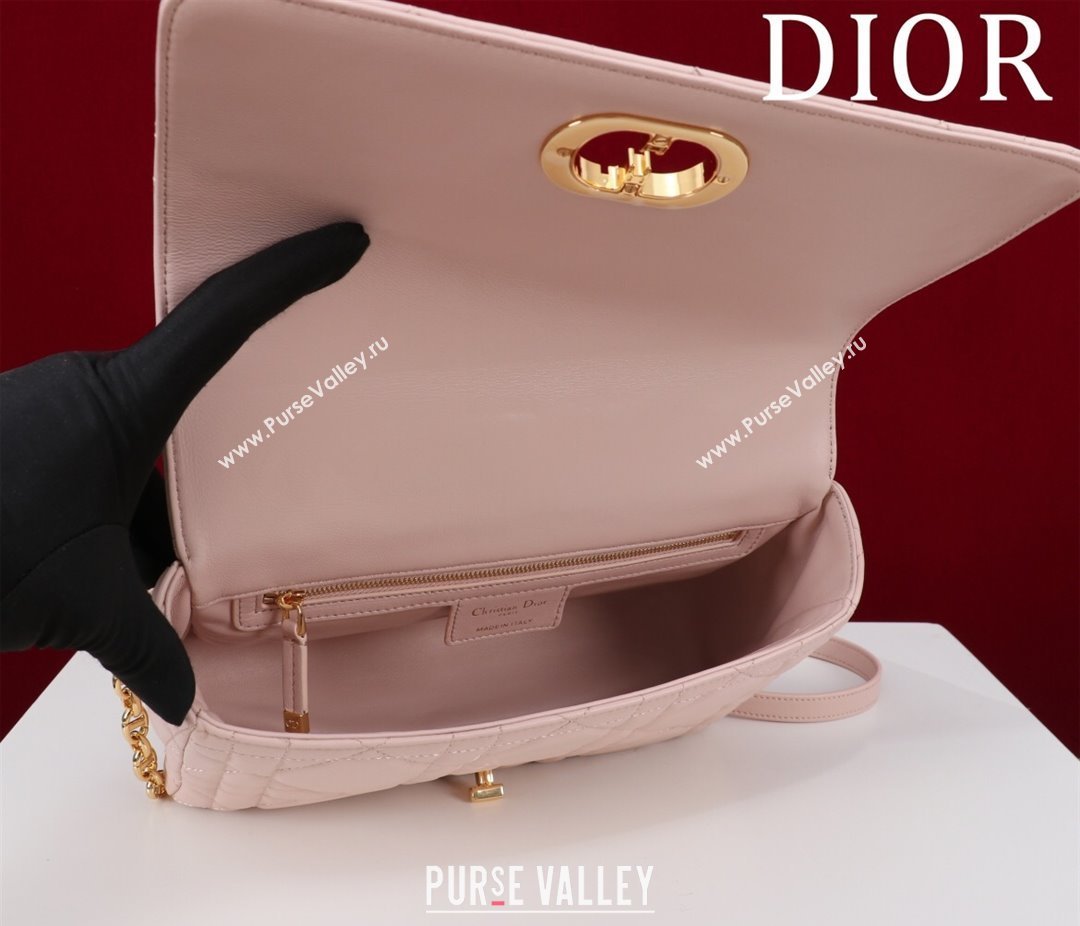 Dior Medium Soft Dior Caro Bag in Macrocannage Lambskin Powder Pink 2025 M9253 (XXG-250521124)