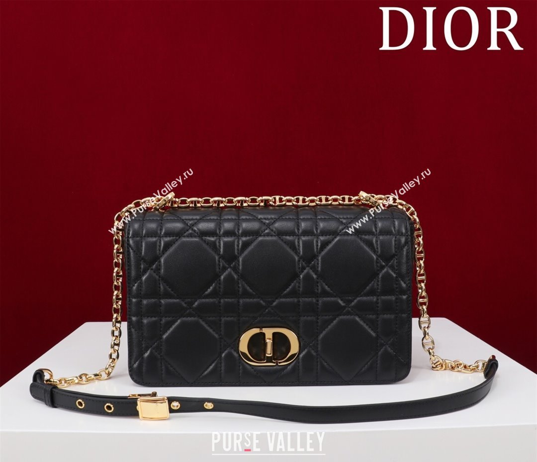 Dior Medium Soft Dior Caro Bag in Macrocannage Lambskin Black/Gold 2025 M9253 (XXG-250521125)