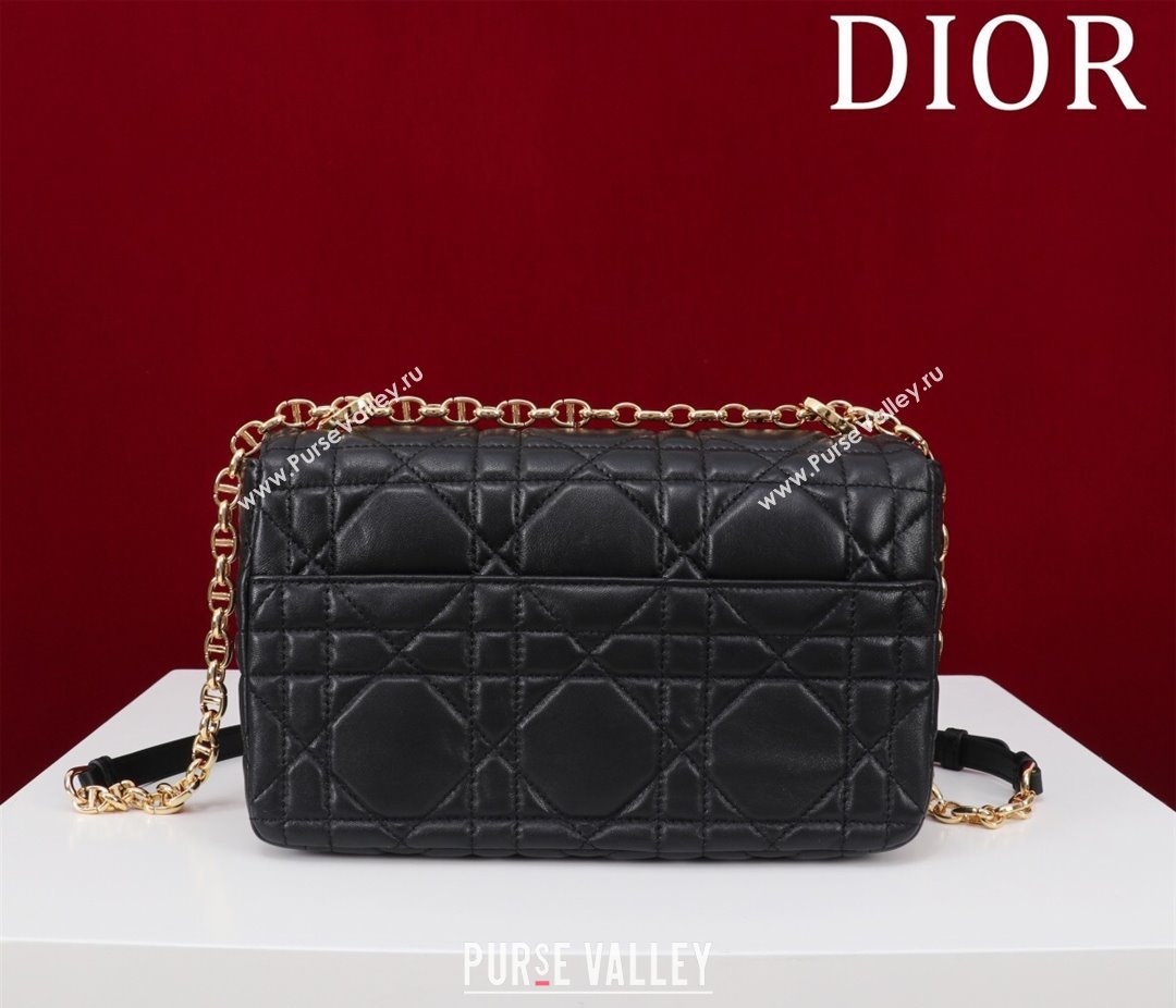 Dior Medium Soft Dior Caro Bag in Macrocannage Lambskin Black/Gold 2025 M9253 (XXG-250521125)