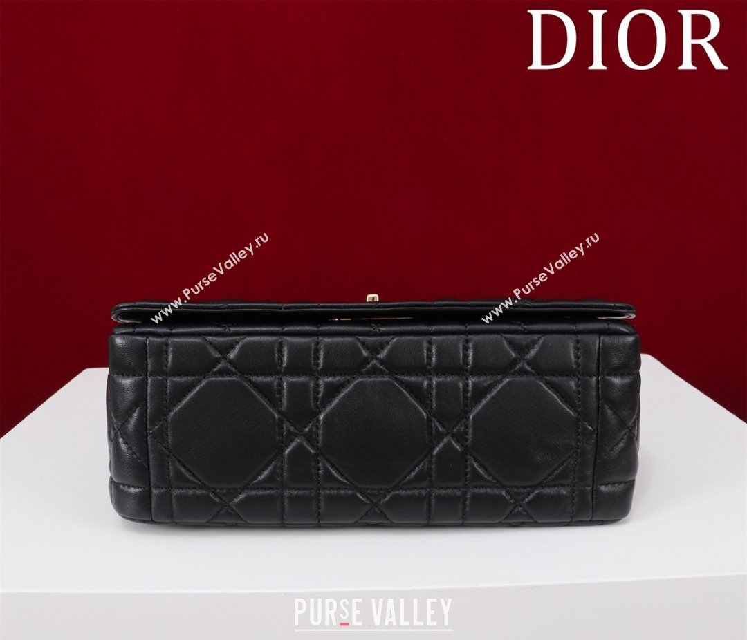 Dior Medium Soft Dior Caro Bag in Macrocannage Lambskin Black/Gold 2025 M9253 (XXG-250521125)