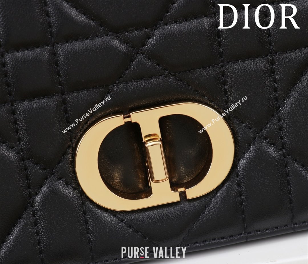 Dior Medium Soft Dior Caro Bag in Macrocannage Lambskin Black/Gold 2025 M9253 (XXG-250521125)