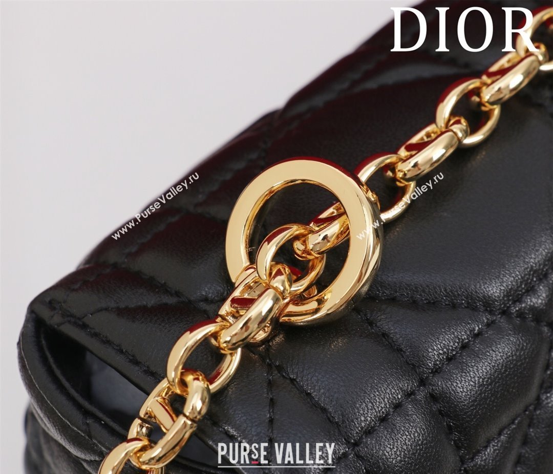 Dior Medium Soft Dior Caro Bag in Macrocannage Lambskin Black/Gold 2025 M9253 (XXG-250521125)