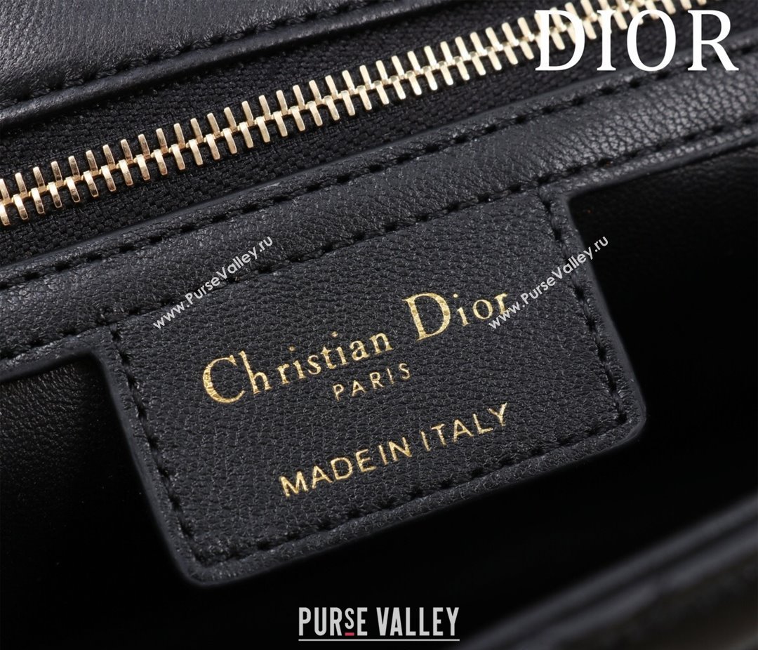 Dior Medium Soft Dior Caro Bag in Macrocannage Lambskin Black/Gold 2025 M9253 (XXG-250521125)