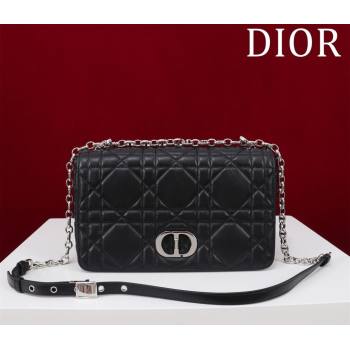 Dior Medium Soft Dior Caro Bag in Macrocannage Lambskin Black/Silver 2025 M9253 (XXG-250521126)