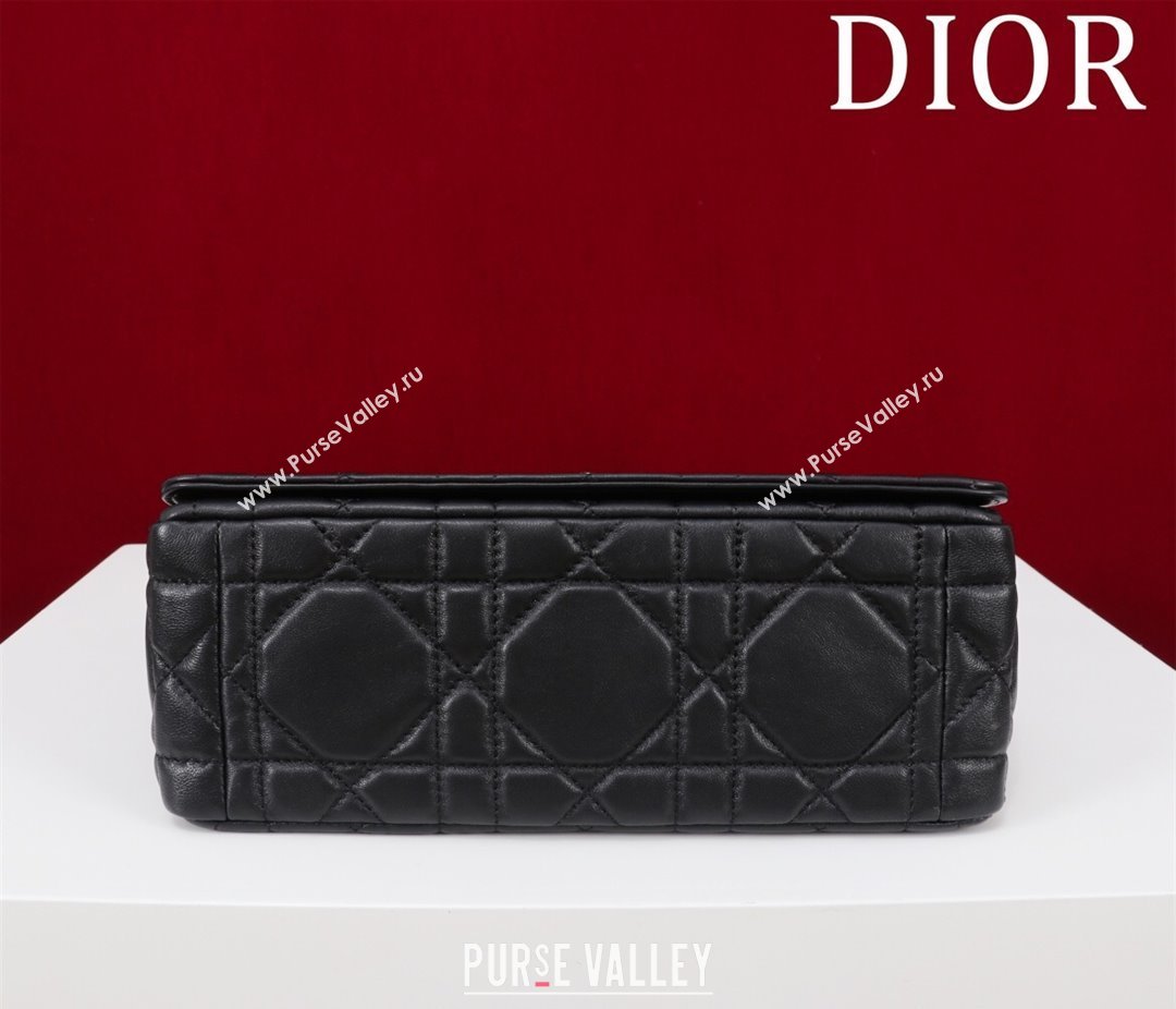 Dior Medium Soft Dior Caro Bag in Macrocannage Lambskin Black/Silver 2025 M9253 (XXG-250521126)