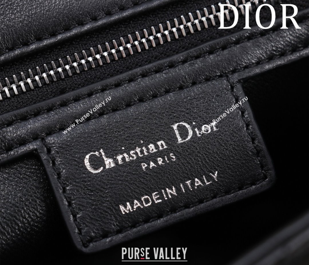 Dior Medium Soft Dior Caro Bag in Macrocannage Lambskin Black/Silver 2025 M9253 (XXG-250521126)