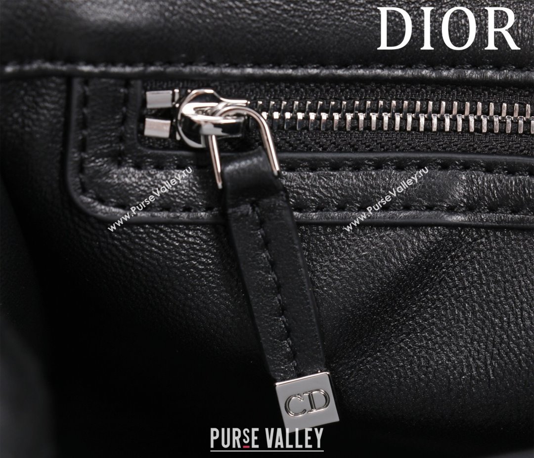 Dior Medium Soft Dior Caro Bag in Macrocannage Lambskin Black/Silver 2025 M9253 (XXG-250521126)