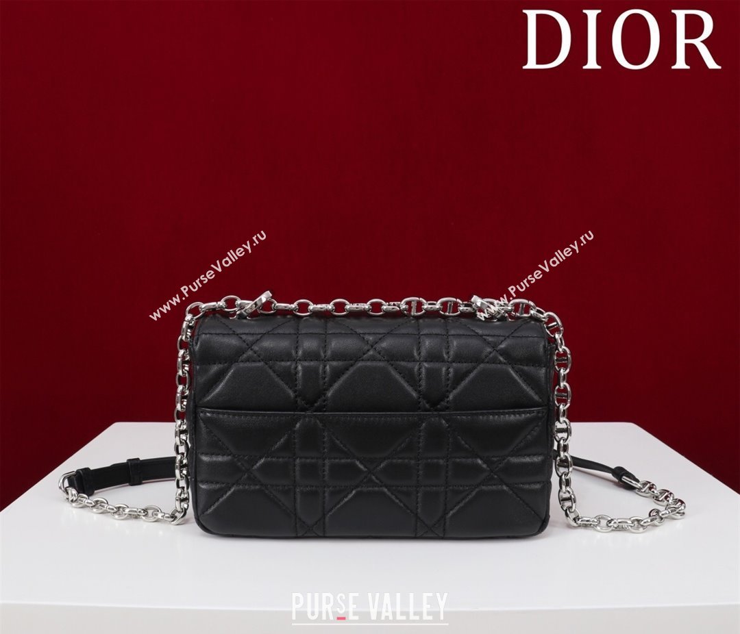 Dior Small Soft Dior Caro Bag in Macrocannage Lambskin Black/Silver 2025 M9252 (XXG-250521127)