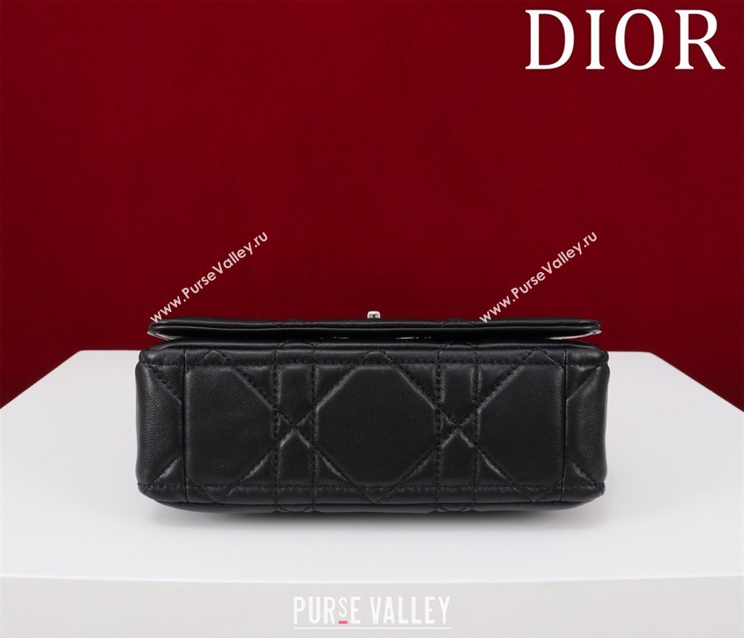 Dior Small Soft Dior Caro Bag in Macrocannage Lambskin Black/Silver 2025 M9252 (XXG-250521127)