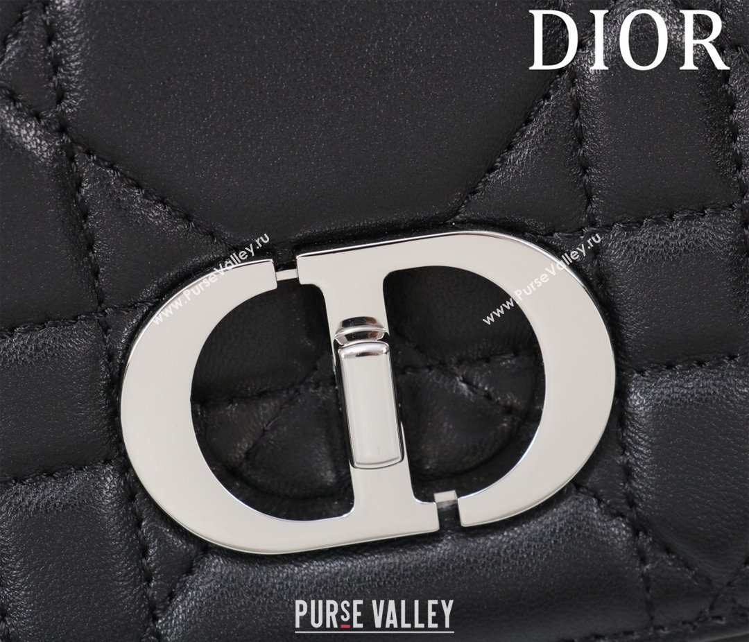 Dior Small Soft Dior Caro Bag in Macrocannage Lambskin Black/Silver 2025 M9252 (XXG-250521127)