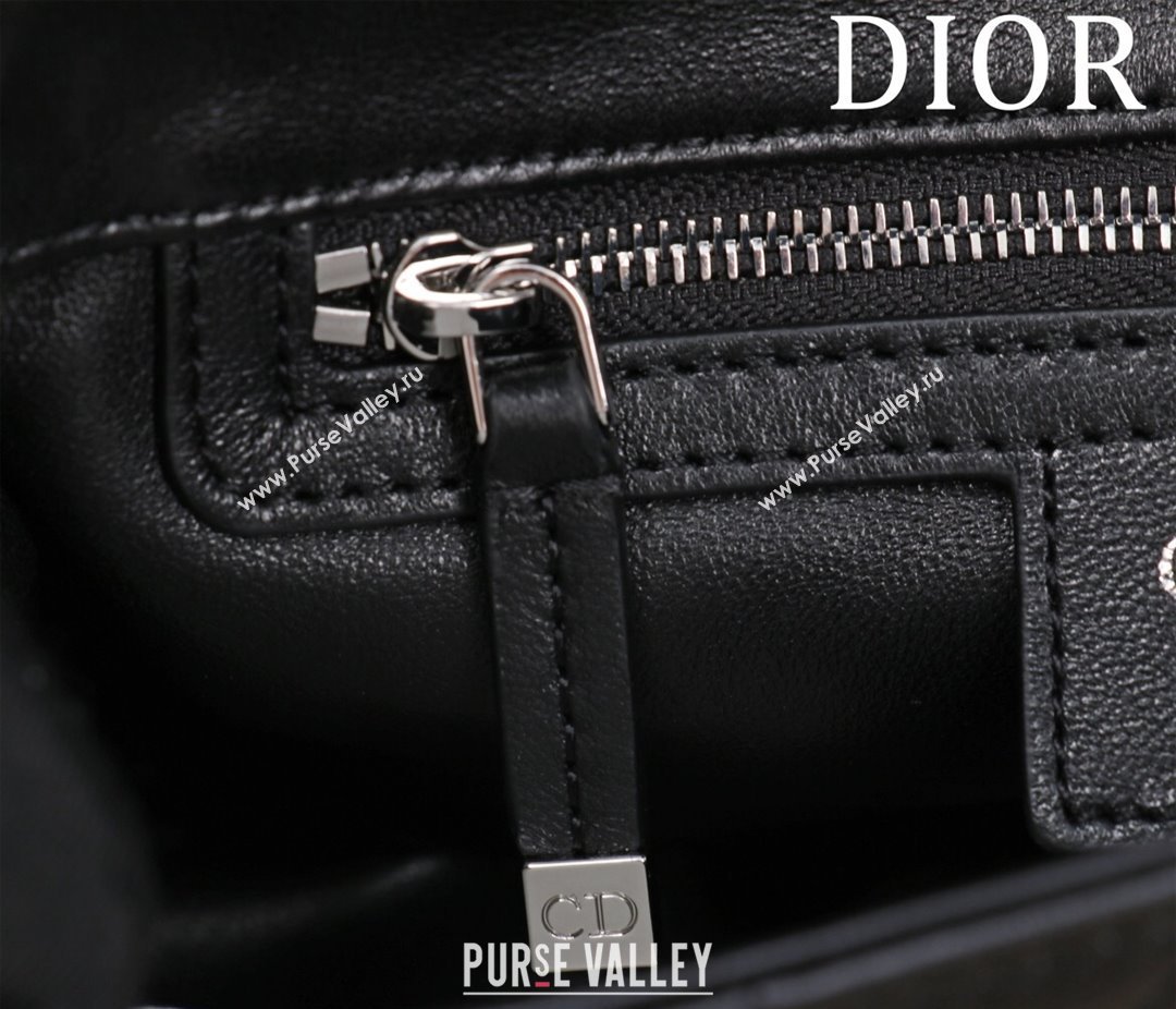 Dior Small Soft Dior Caro Bag in Macrocannage Lambskin Black/Silver 2025 M9252 (XXG-250521127)