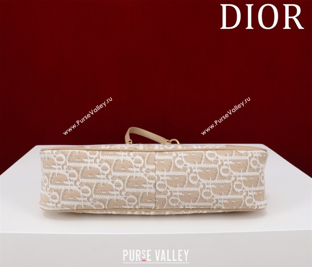 Dior 30 Montaigne Wanderlust Mini Bag in Beige Dior Oblique Chambray with Raffia Effect and Smooth Calfskin 2025 (XXG-250521139)
