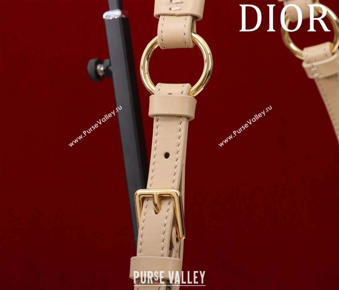 Dior 30 Montaigne Wanderlust Mini Bag in Beige Dior Oblique Chambray with Raffia Effect and Smooth Calfskin 2025 (XXG-250521139)