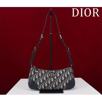 Dior 30 Montaigne Wanderlust Mini Bag in Blue Dior Oblique Jacquard and Smooth Calfskin 2025 (XXG-250521140)