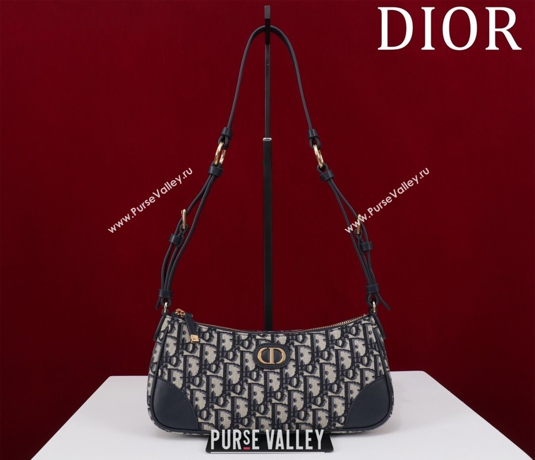 Dior 30 Montaigne Wanderlust Mini Bag in Blue Dior Oblique Jacquard and Smooth Calfskin 2025 (XXG-250521140)