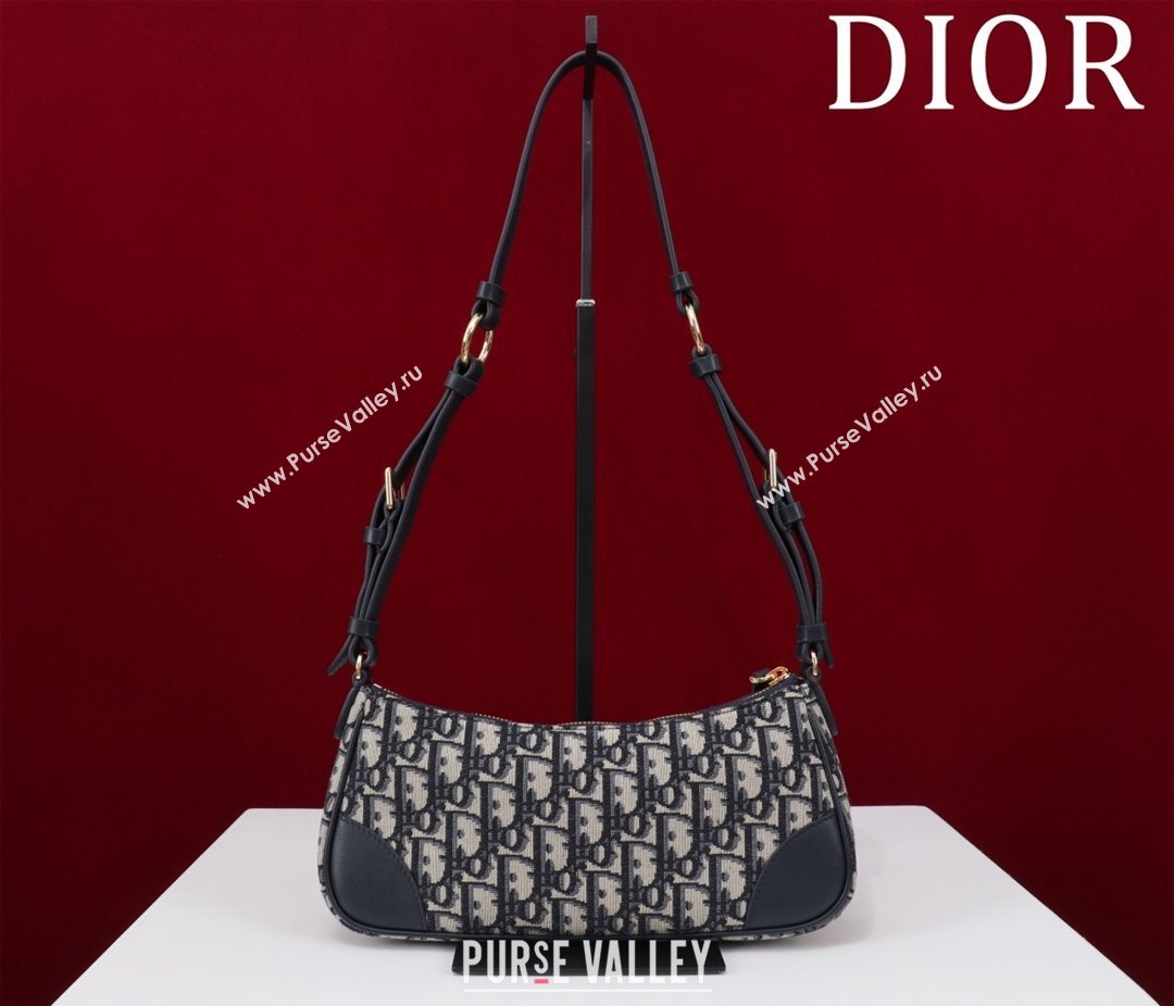 Dior 30 Montaigne Wanderlust Mini Bag in Blue Dior Oblique Jacquard and Smooth Calfskin 2025 (XXG-250521140)